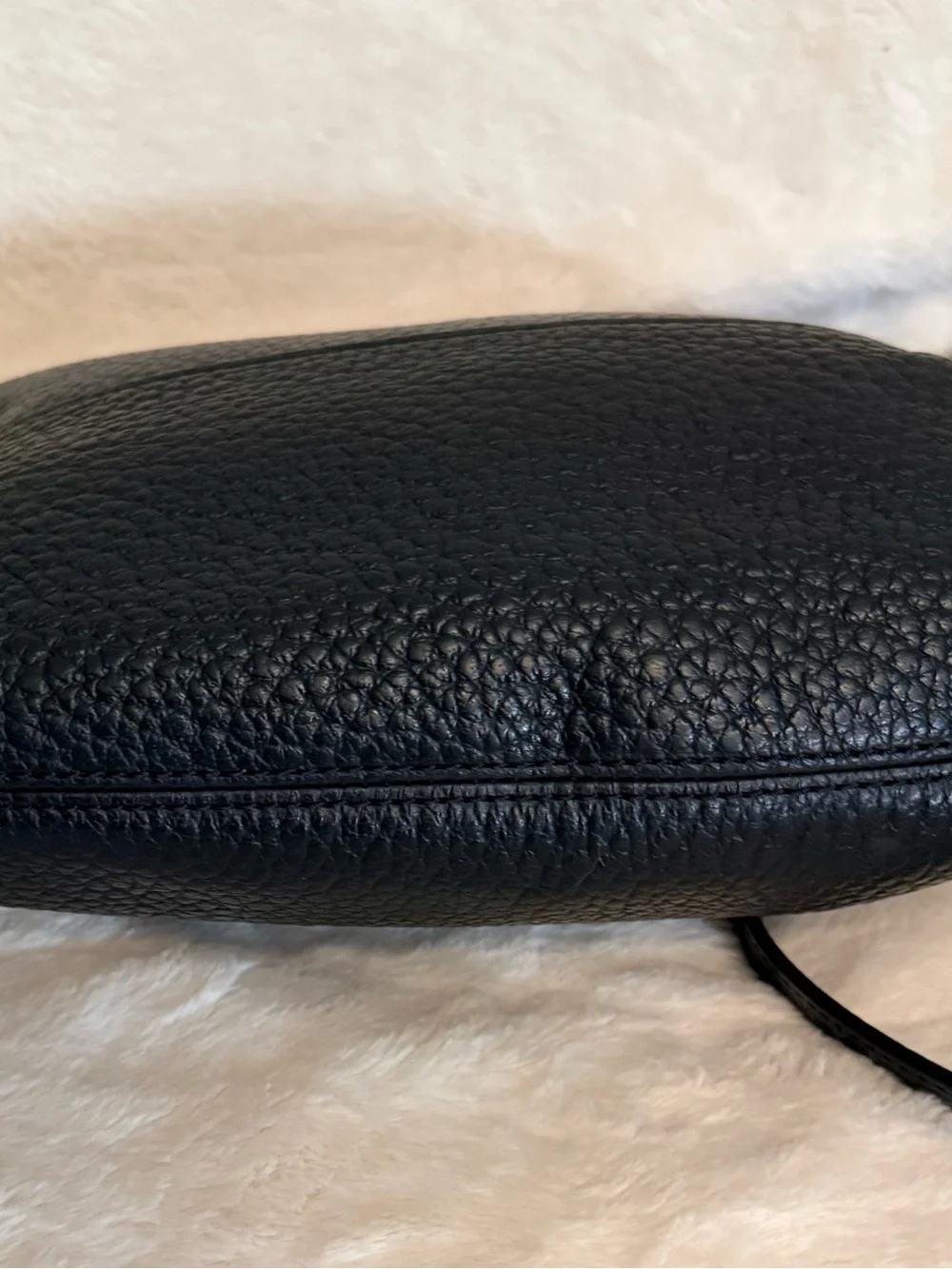 kate spade Black Pebbled Leather Crossbody Bag with Gold Accents